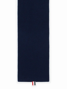 '4 Bar' Navy Cashmere Scarf