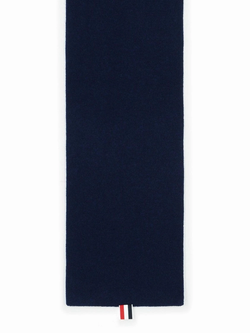 '4 Bar' Navy Cashmere Scarf