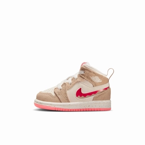 Air Jordan 1 Mid SE TD - DESERT/FUSION RED-PALE IVORY