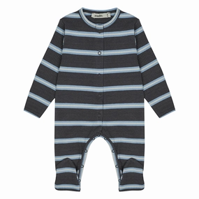 Antebies Bold Stripe Rib Footsie Anthracite