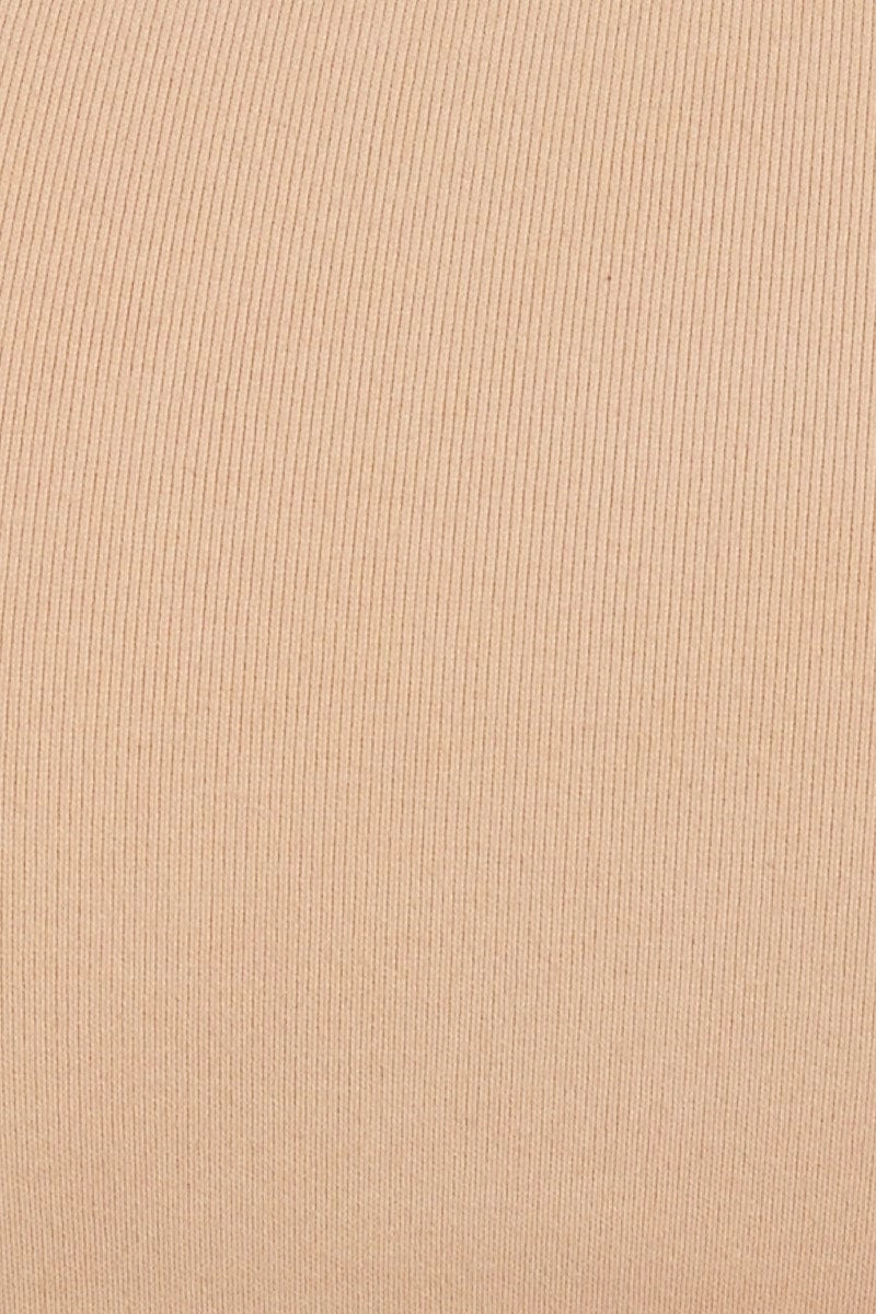 Beige Active Cross Back Sports Bra