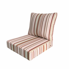 Better Homes & Gardens H5608811816048 24" x 24" Premium Red and Beige Stripe Outdoor 2 Piece Deep Seat Cushions