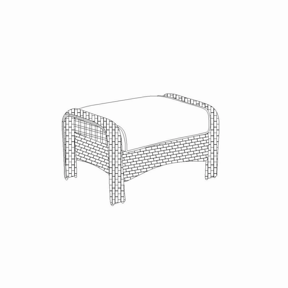Better Homes And Gardens BH19-092-097-61 Ravenbrooke Outdoor Wicker 2-Pack Ottomans; Blue
