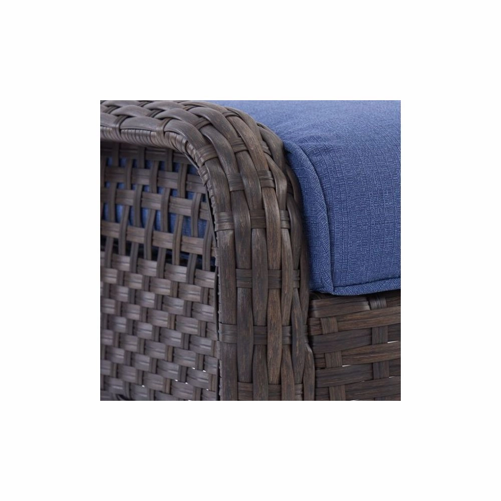 Better Homes And Gardens BH19-092-097-61 Ravenbrooke Outdoor Wicker 2-Pack Ottomans; Blue
