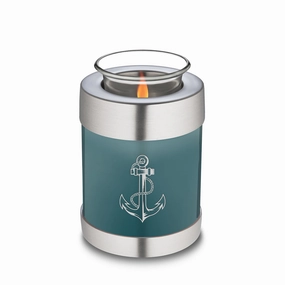 Candle Holder Embrace Teal Anchor Cremation Urn