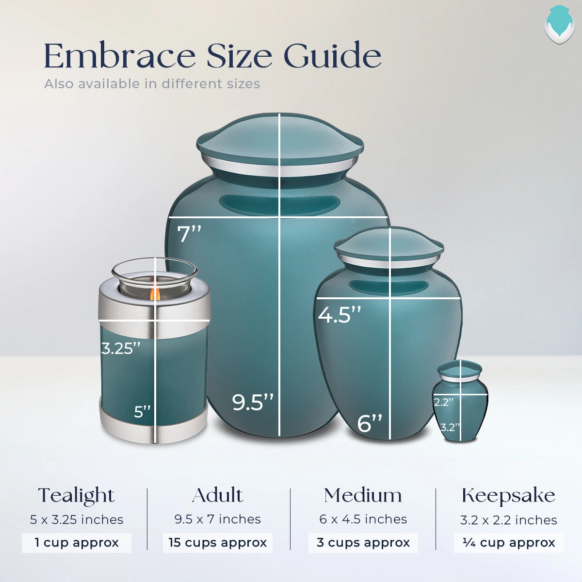 Candle Holder Embrace Teal Fishing Cremation Urn