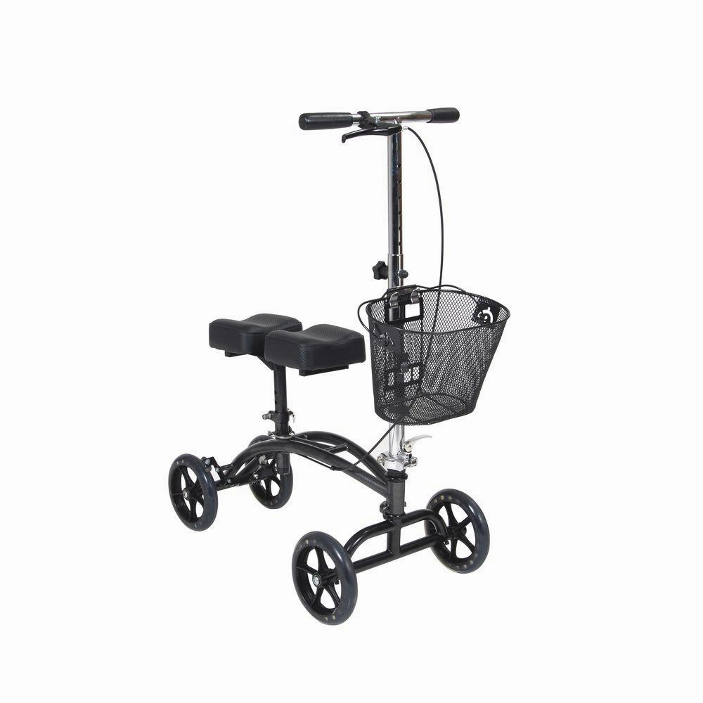 Drive Medical Dual Pad Steerable Knee Walker with Basket, Alternative to Crutches