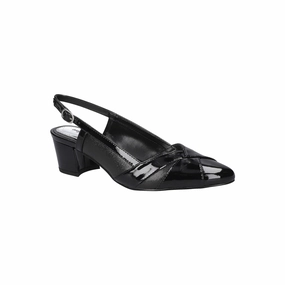 Easy Street Womens Avena Block Heel Pumps - BLACK PATENT 12 MEDIUM