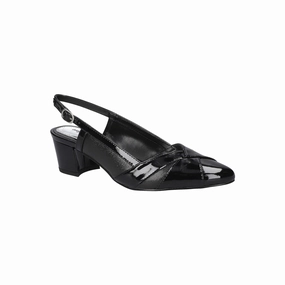Easy Street Womens Avena Block Heel Pumps - BLACK PATENT 5 MEDIUM