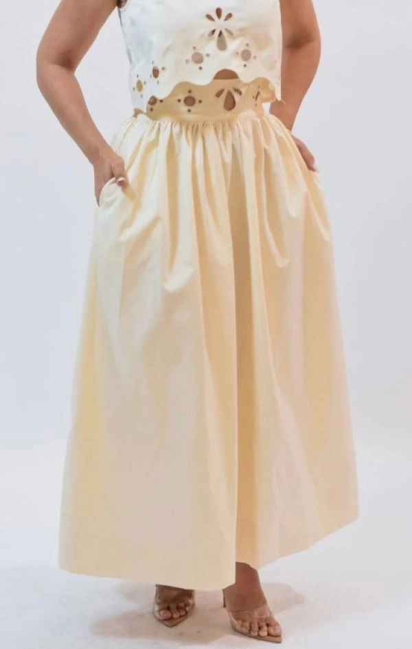 Fore Collection embroidered waistband maxi skirt