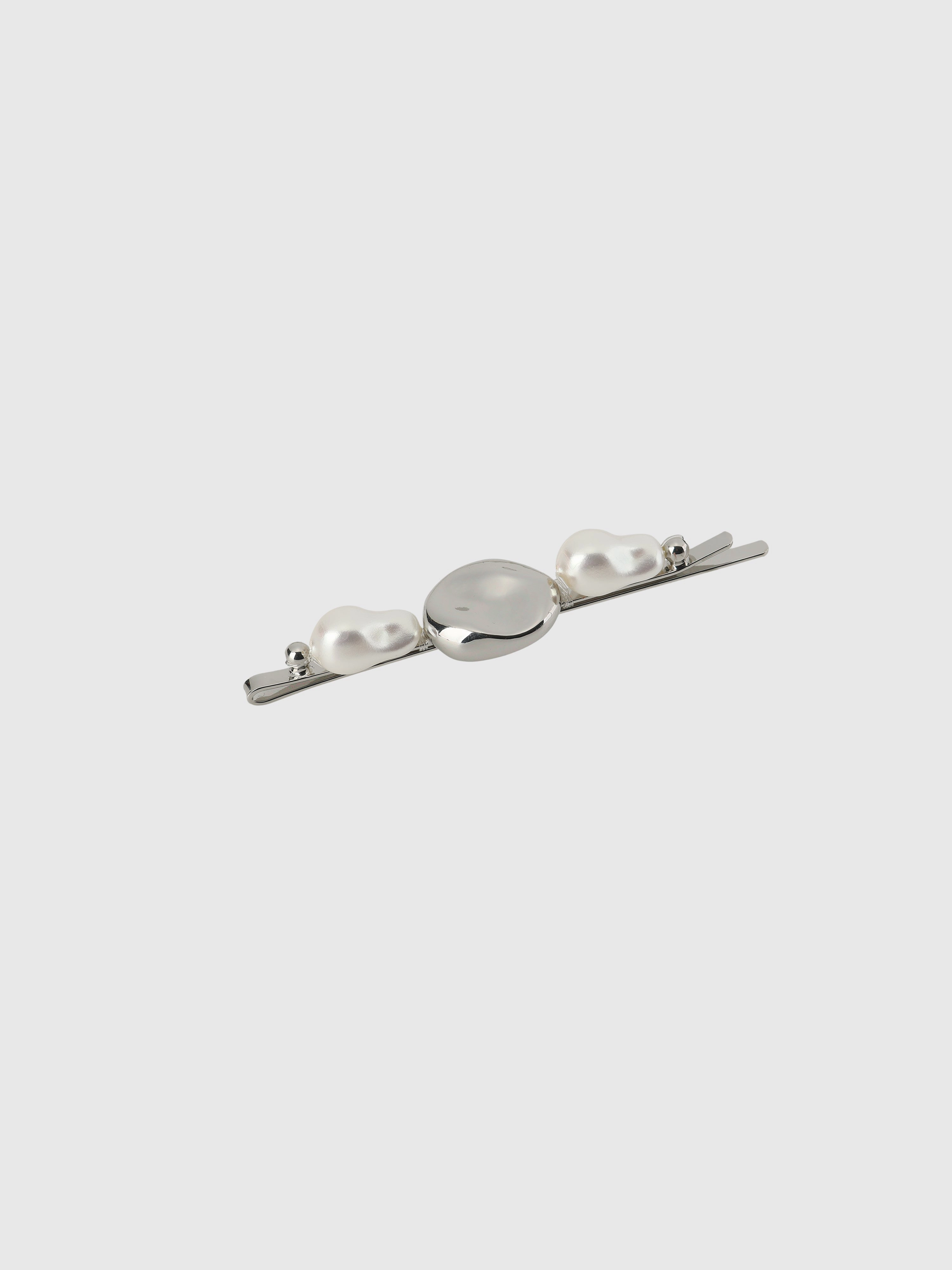 Glamour Distort Hairclip Set With Faux Pearl