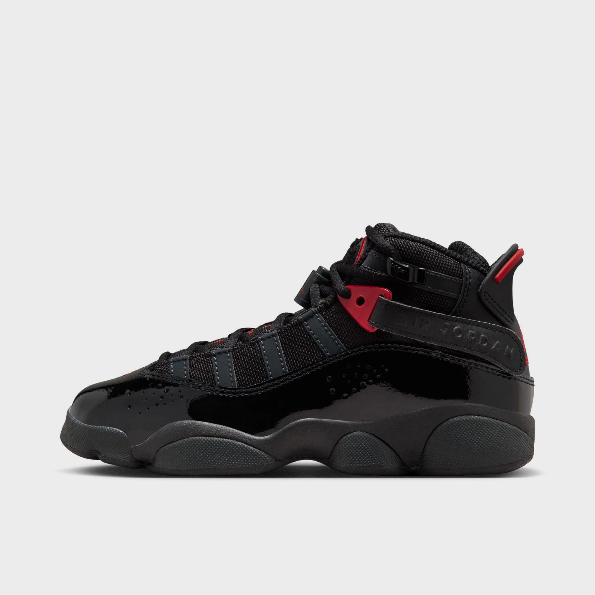 Jordan 6 Rings GS Black / Fire Red - Anthracite