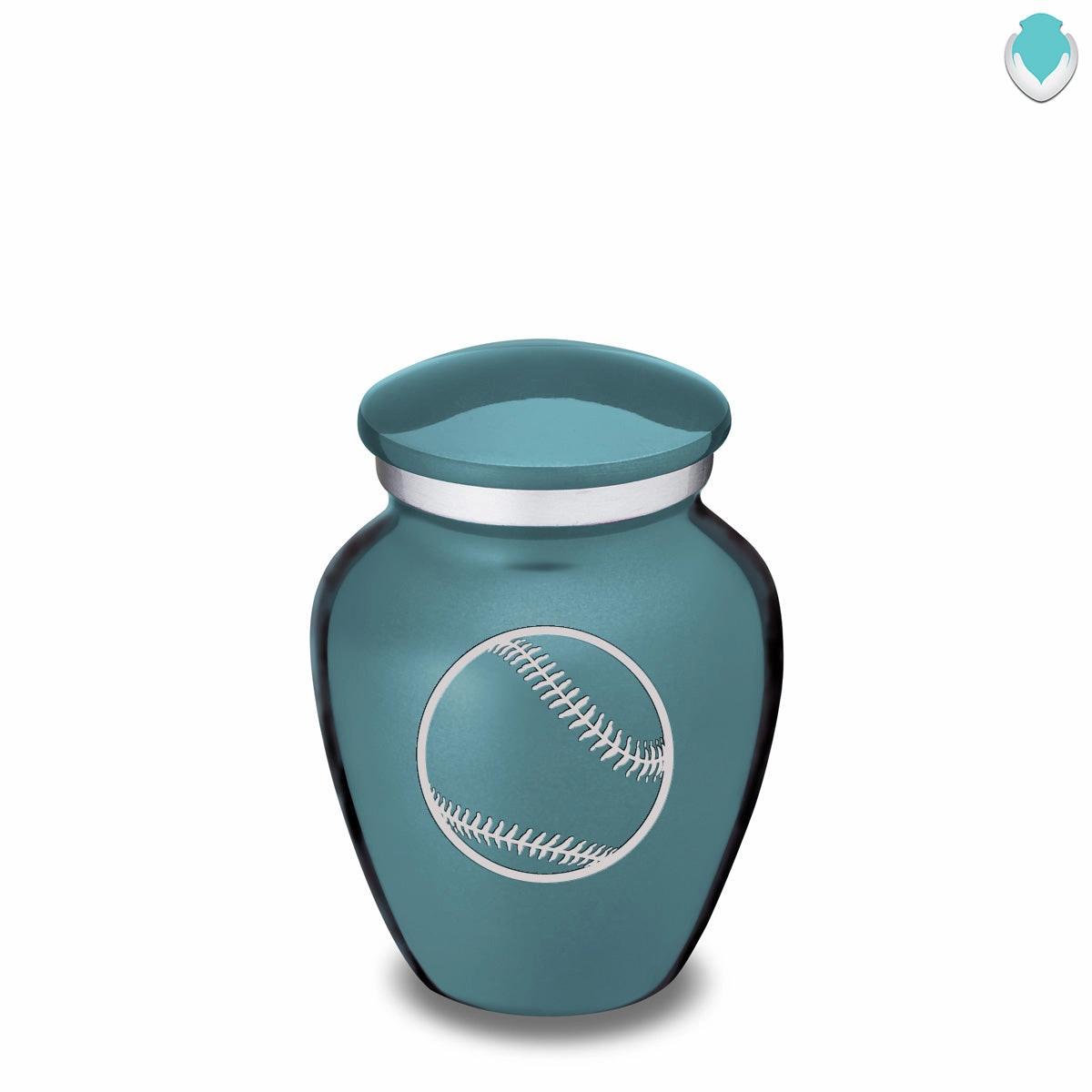 Keepsake Embrace Teal Baseball Cremation Urn