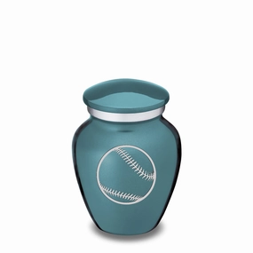 Keepsake Embrace Teal Baseball Cremation Urn