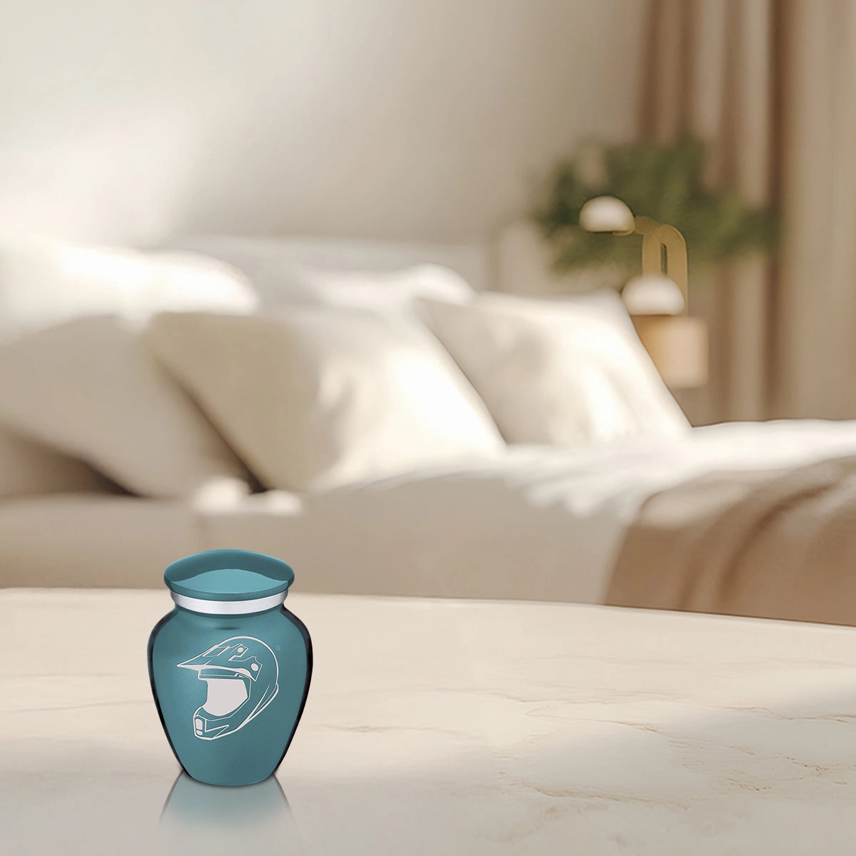 Keepsake Embrace Teal Dirt Bike Cremation Urn