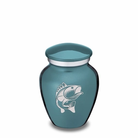 Keepsake Embrace Teal Fish Cremation Urn