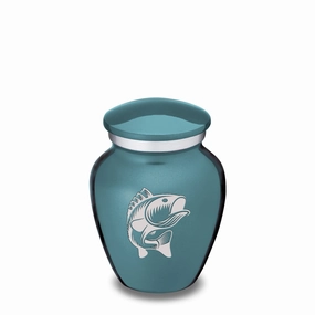 Keepsake Embrace Teal Fish Cremation Urn