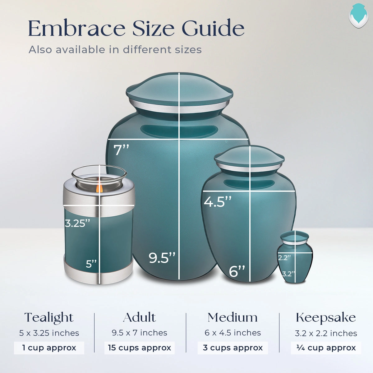 Keepsake Embrace Teal Football Cremation Urn