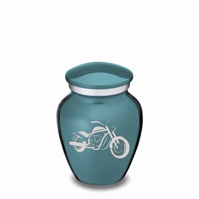 Keepsake Embrace Teal Motorcycle Cremation Urn