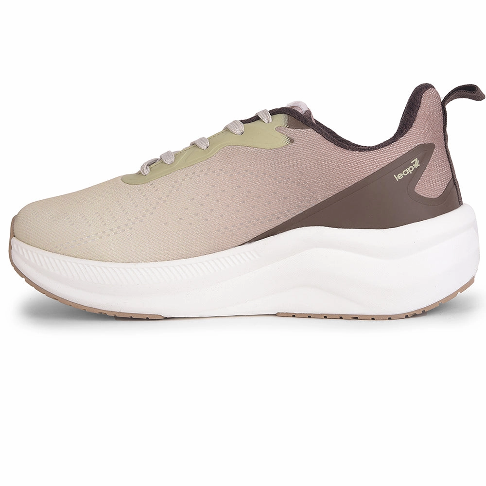 Leap7x Beige Sports Lacing Running Shoes For Men EVERSTAR1E By Liberty