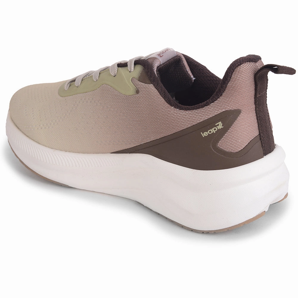 Leap7x Beige Sports Lacing Running Shoes For Men EVERSTAR1E By Liberty