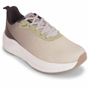 Leap7x Beige Sports Lacing Running Shoes For Men EVERSTAR1E By Liberty