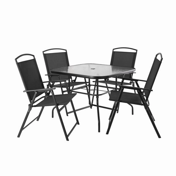 Mainstays MSF128059664001 Albany Lane 6-Piece Outdoor Patio Dining Set, Black