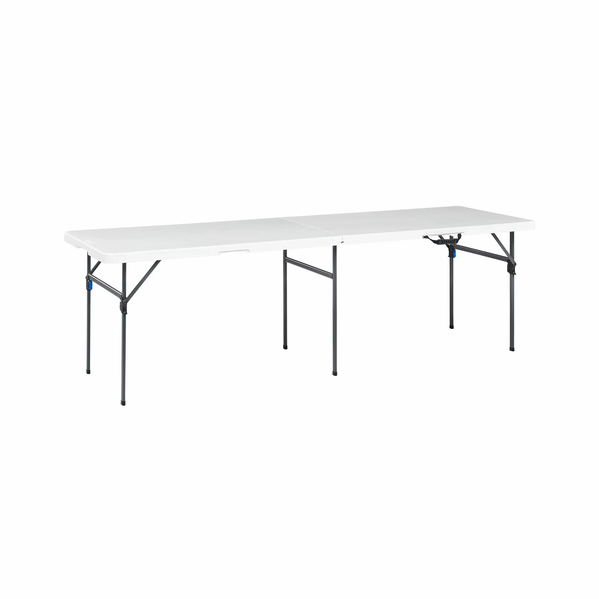 Mainstays MSF336250086002 8 Foot Fold-in-Half Plastic Table, Indoor Outdoor, White Granite
