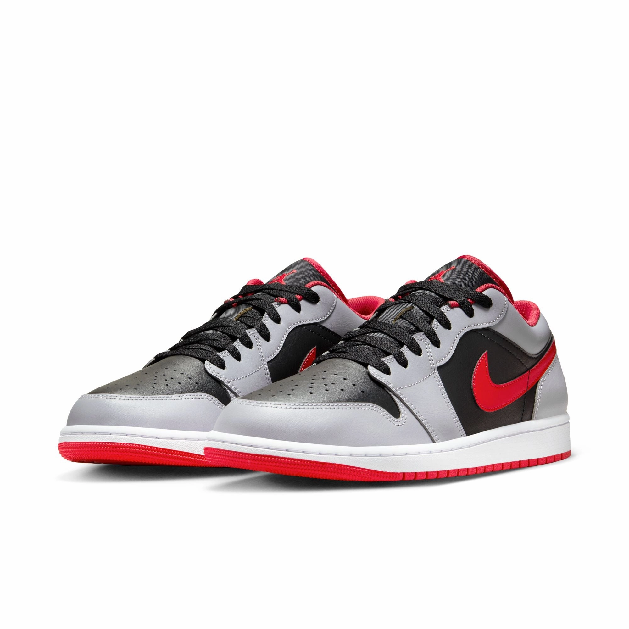 Men's Air Jordan 1 Low-BLACK/FIRE RED-CEMENT GREY-WHITE