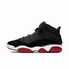 Men's Jordan 6 Rings - BLACK/VARSITY RED-WHITE