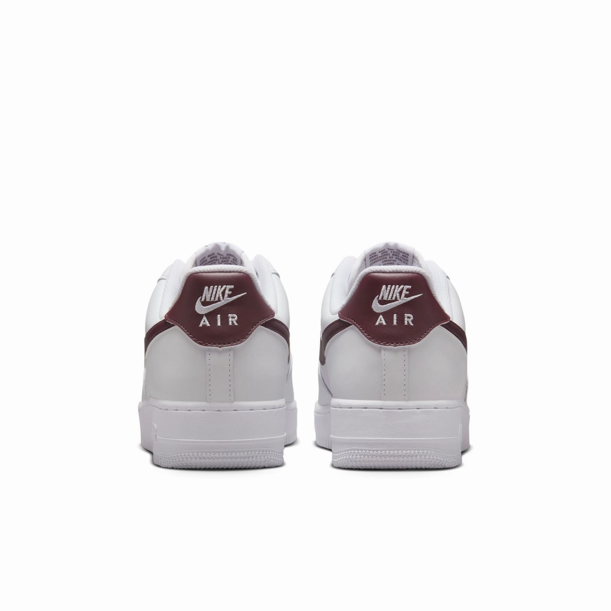 Men's Nike Air Force 1 '07- WHITE/BURGUNDY CRUSH-WHITE