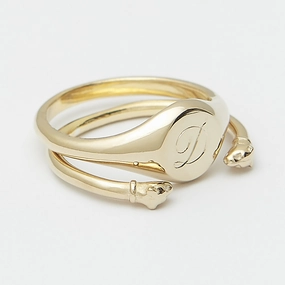 Olivier Signet Ring Stack in Gold