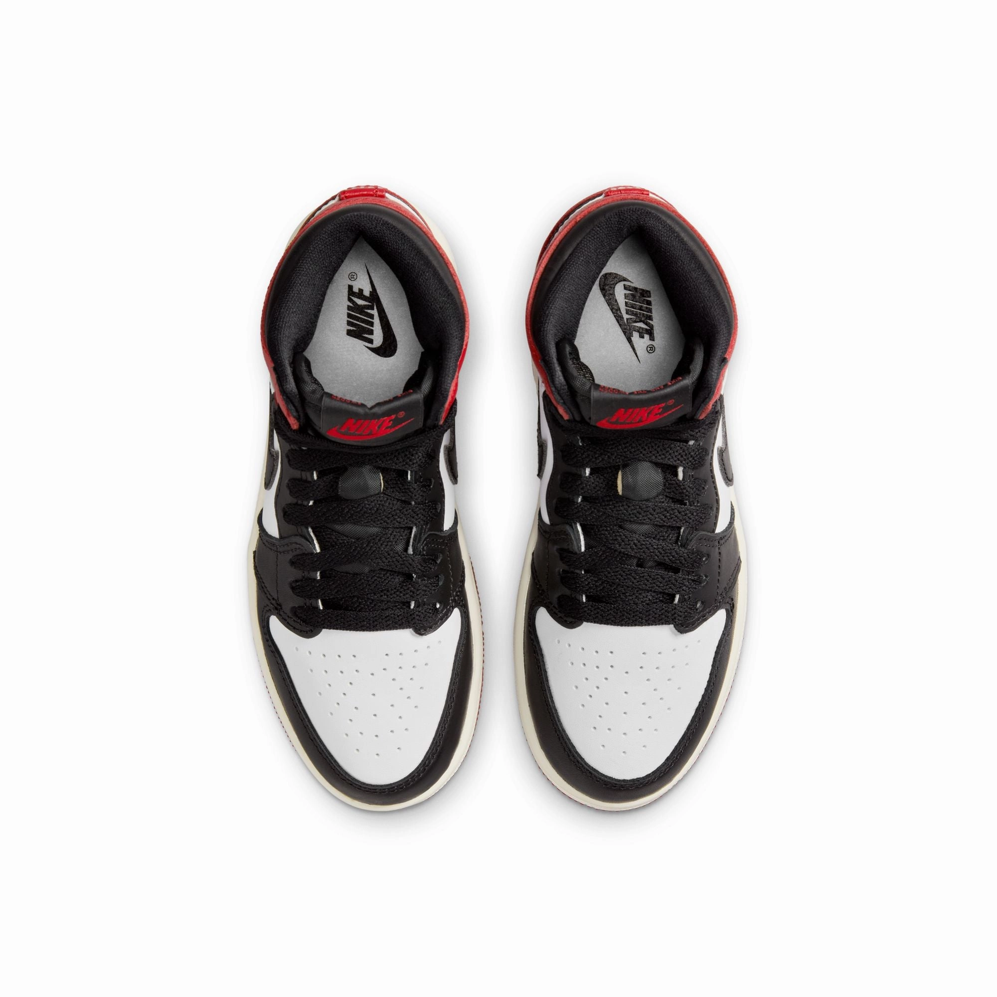 Preschool Air Jordan 1 Retro High OG Black Toe - WHITE/BLACK-VARSITY RED-SAIL