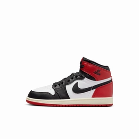 Preschool Air Jordan 1 Retro High OG Black Toe - WHITE/BLACK-VARSITY RED-SAIL