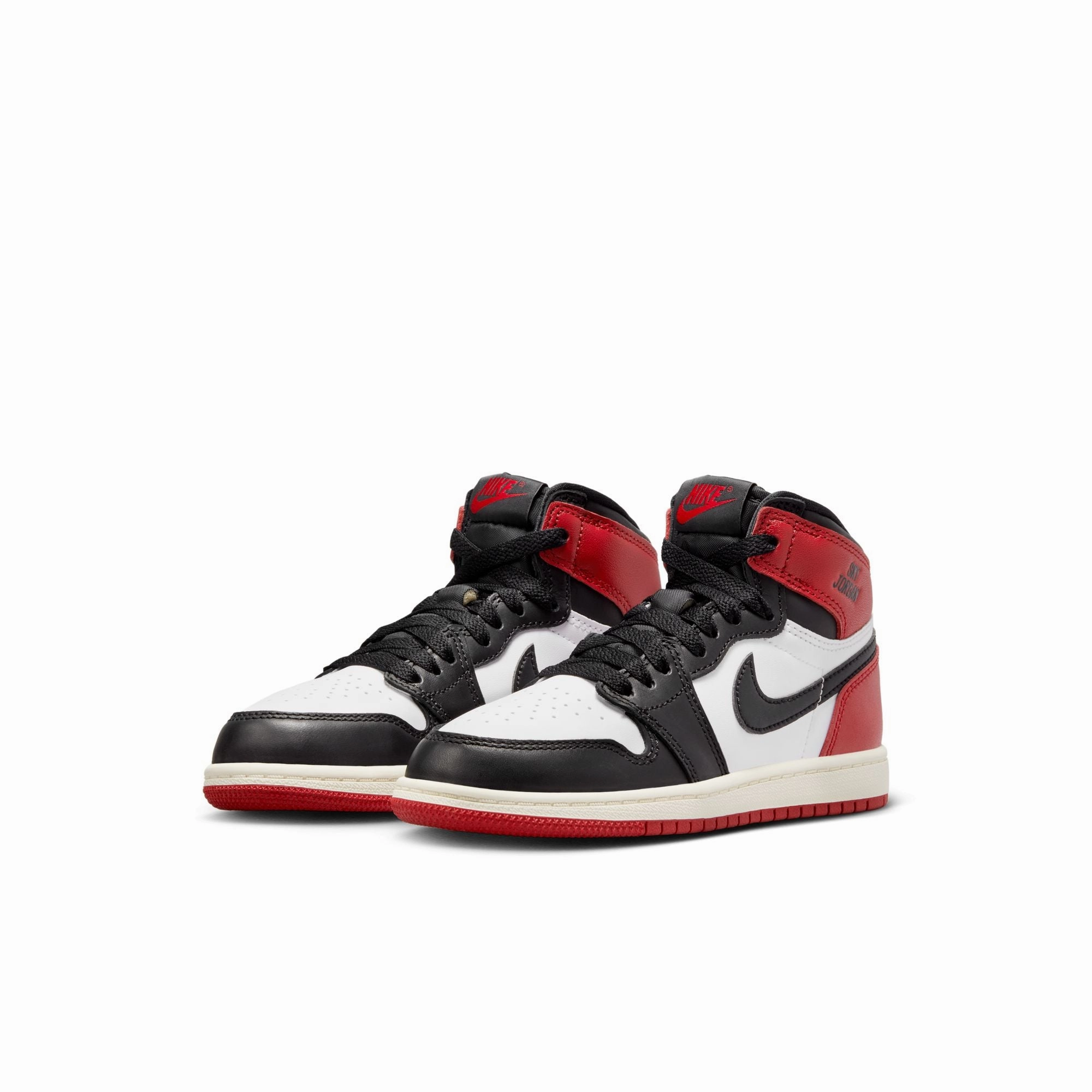 Preschool Air Jordan 1 Retro High OG Black Toe - WHITE/BLACK-VARSITY RED-SAIL