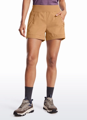 Ripstop Mid-Rise Hiking Shorts with Zip Pockets 4''