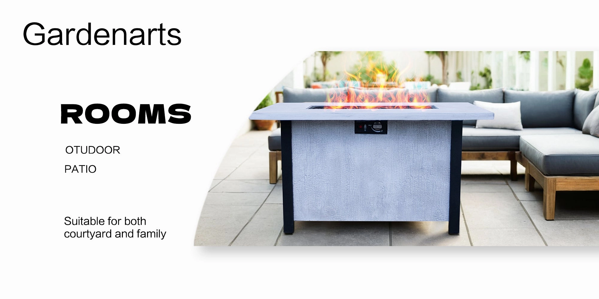 Streamdale 44" Outdoor Patio Propane Gas Fire Pit Table, 50,000 BTU