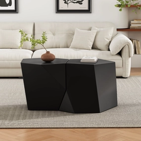 Streamdale Geometric Coffee Table Set - Modern Nesting Tables