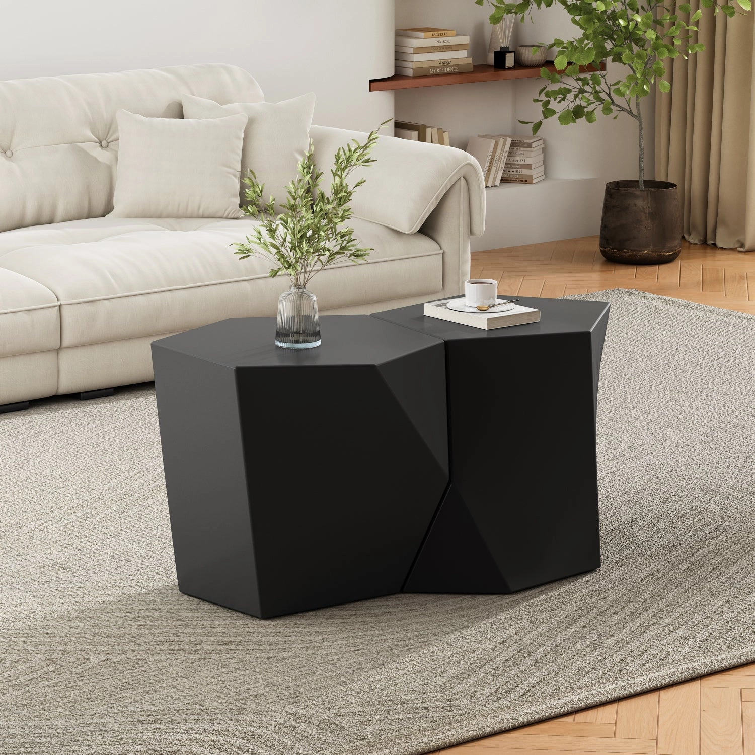 Streamdale Geometric Coffee Table Set - Modern Nesting Tables