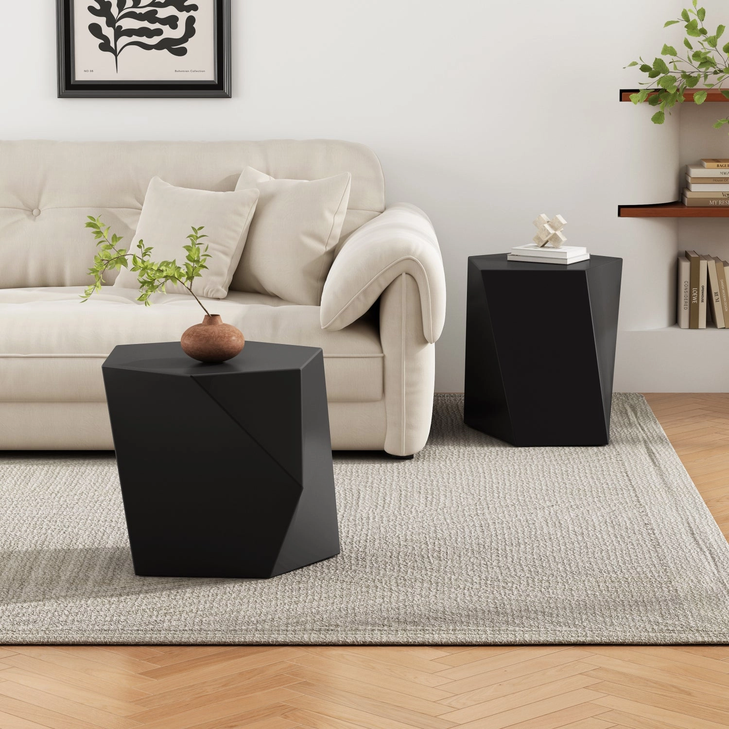 Streamdale Geometric Coffee Table Set - Modern Nesting Tables