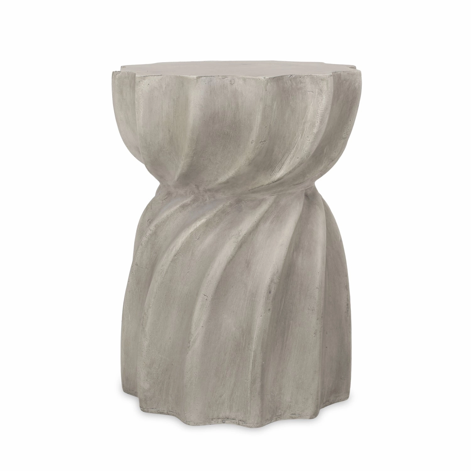Streamdale Sunburst Hourglass Concrete Outdoor Side Table