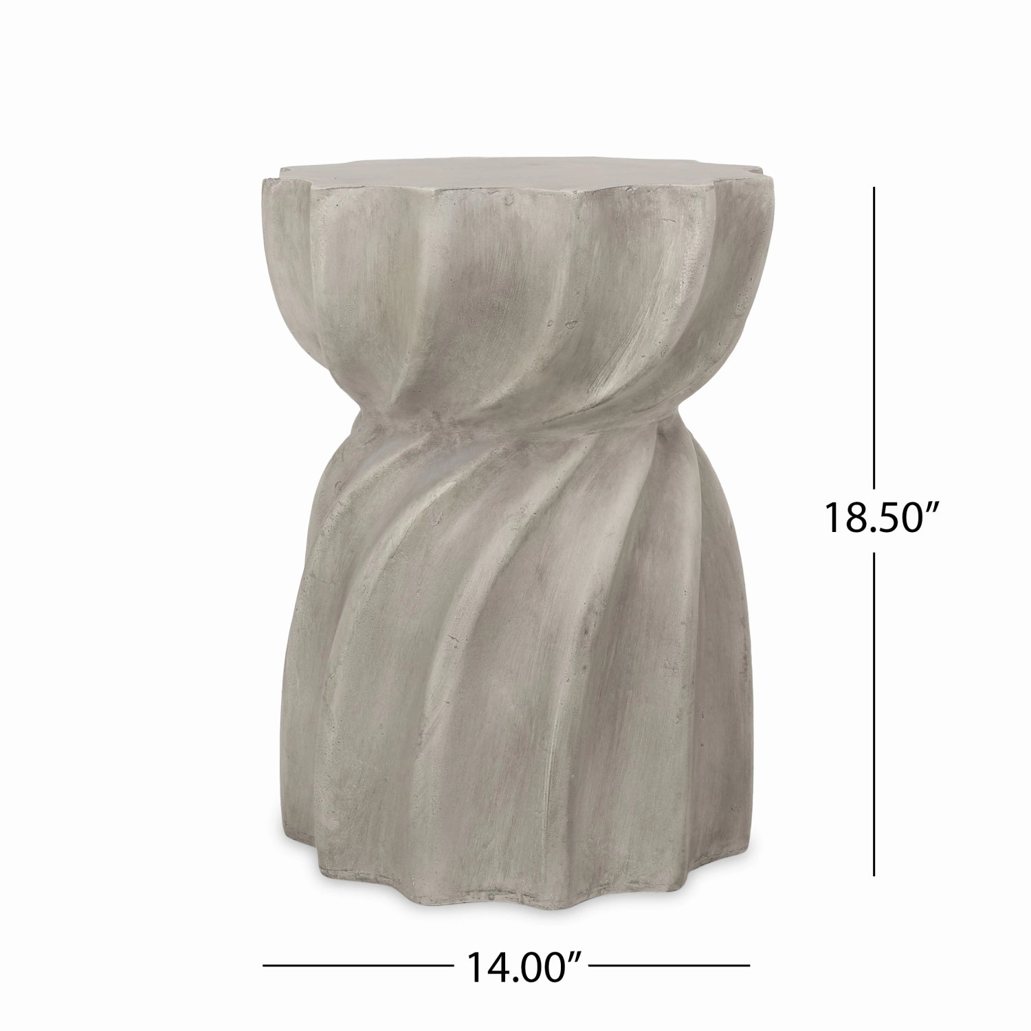 Streamdale Sunburst Hourglass Concrete Outdoor Side Table