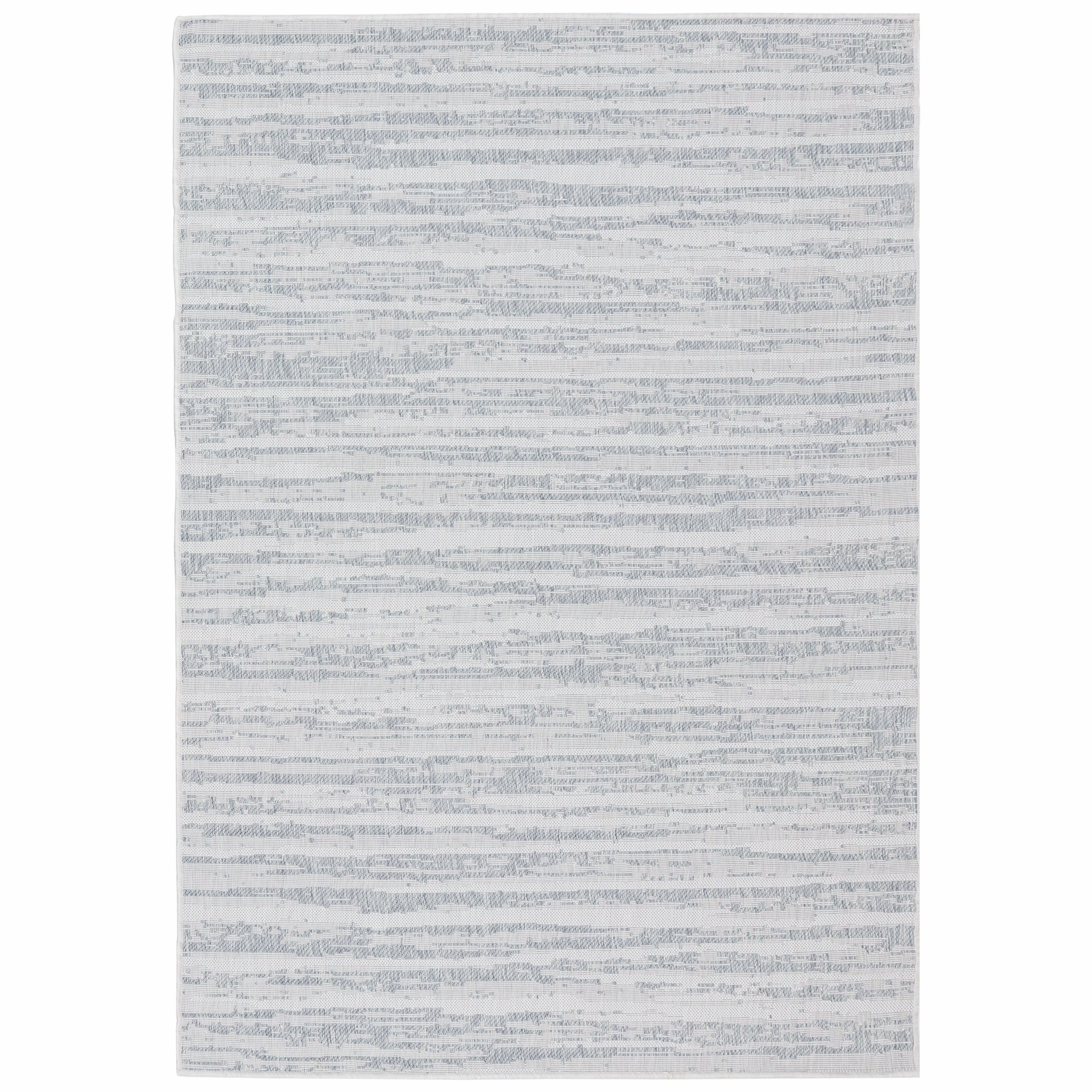 Sunnydaze Artistic Storms Indoor and Outdoor Patio Aria Rug in Iced Silver - 5 Ft. x 7 Ft.