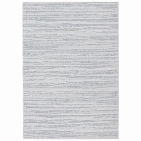 Sunnydaze Artistic Storms Indoor and Outdoor Patio Aria Rug in Iced Silver - 5 Ft. x 7 Ft.