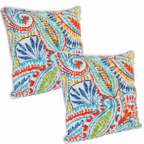 Sunnydaze Indoor/Outdoor Square Accent Decorative Throw Pillows for Patio or Living Room Furniture - 16" - 2pc
