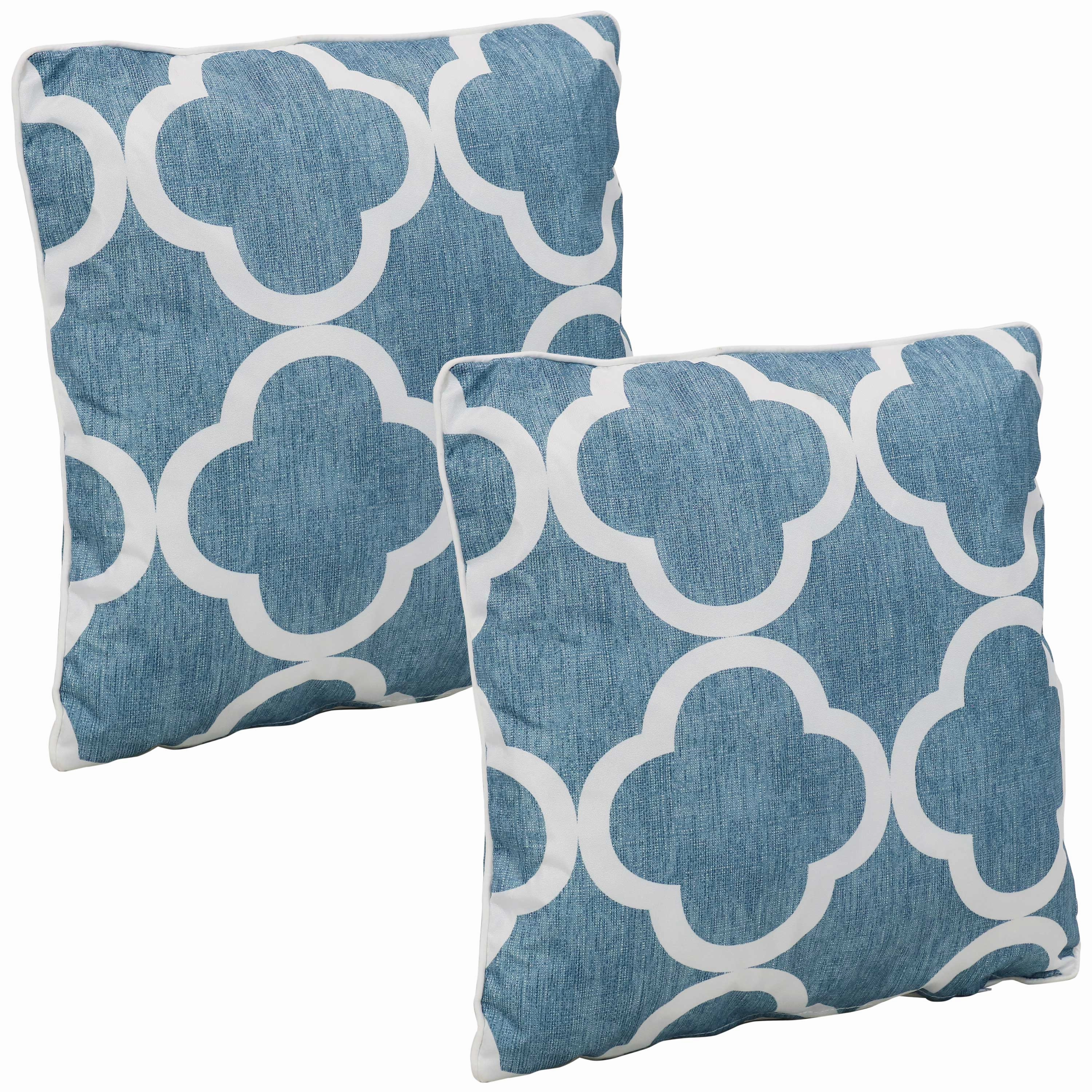 Sunnydaze Indoor/Outdoor Square Accent Decorative Throw Pillows for Patio or Living Room Furniture - 16" - 2pc