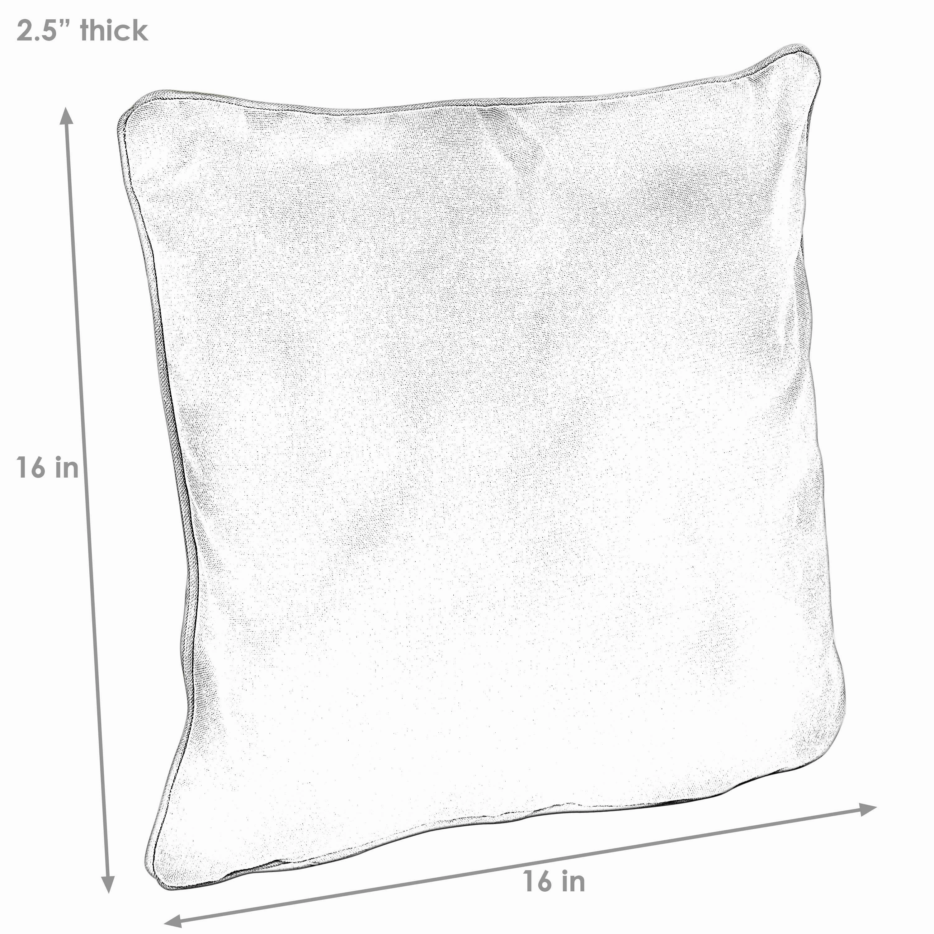 Sunnydaze Indoor/Outdoor Square Accent Decorative Throw Pillows for Patio or Living Room Furniture - 16" - 2pc