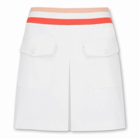 WAAC Athletic Tipping Band Golf Skirt White - SS24 Women